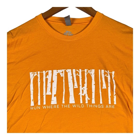 Run Where The Wild Things Are Gone for a Trail Running Men's T-Shirt Orange L - Picture 3 of 4